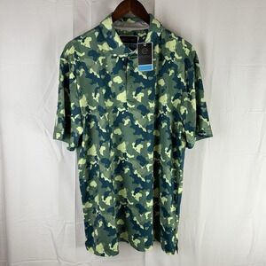 Etonic Polo Shirt Mens‎ Large Green Golf Camo Print Athletic Performance NWT